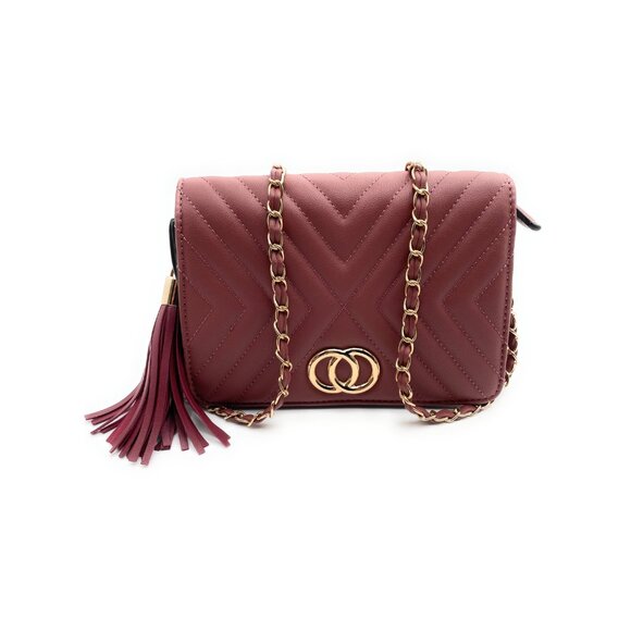 Tassel Pattern Stitch Crossbody Purse New - Picture 2 of 4